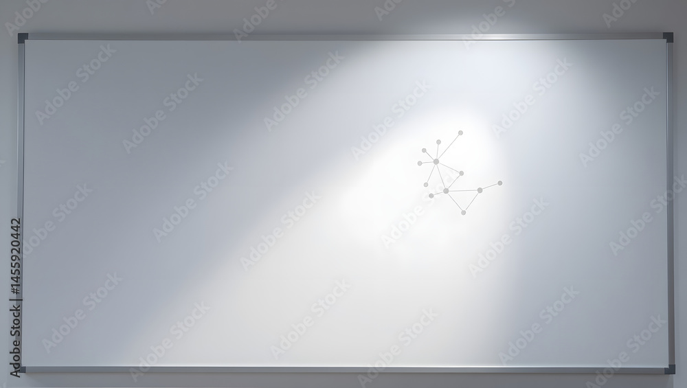 Poster whiteboard with complex network shadow visualizing connections and ideas