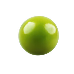 Fresh green apple on a white background showcasing its glossy surface and round shape