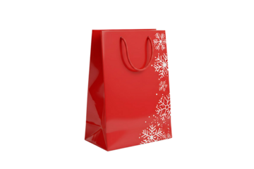 red shopping bag isolated on transparent background png 