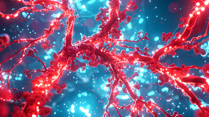 Dynamic neural network visualization abstract environment graphic design