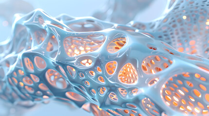 Abstract science visualization studio dynamic 3d animation of organic forms