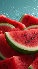 Slicing fresh watermelon kitchen food photography bright close-up