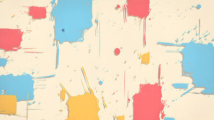Digital artwork studio aerial colorful paint splashes and creativity