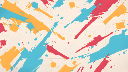 Abstract artwork in a dynamic color splash art studio creative environment