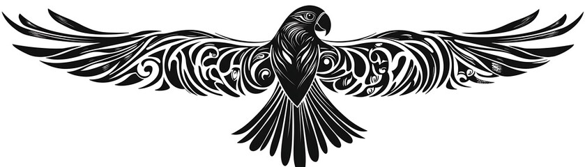 Obraz premium Tribal Parrot in Flight