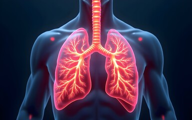 Abstract Lungs with Energy Lines. High quality