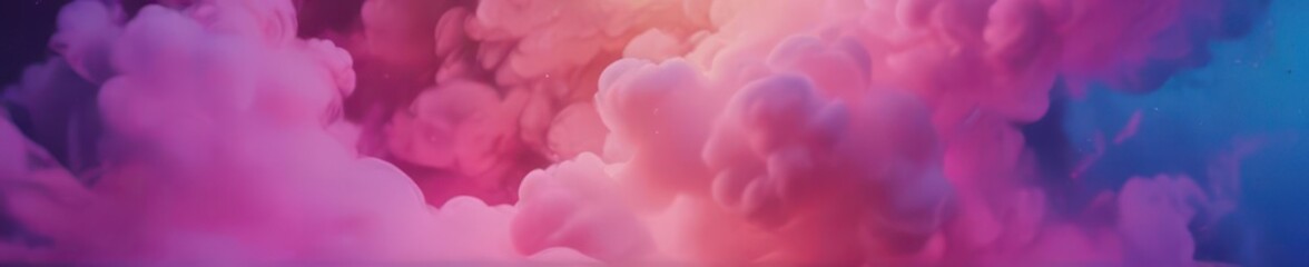 Fototapeta premium Abstract swirling blue and pink neon smoke clouds, ethereal backdrop, light, illustration, scene
