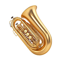 Obraz premium Brass tuba shines brightly in a music studio during a private practice session in the afternoon light