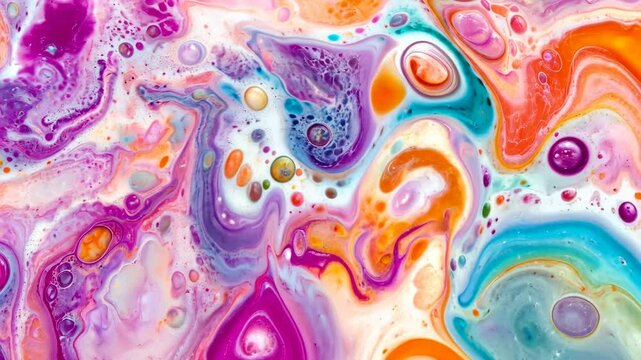 Abstract Colorful Liquid Art: A mesmerizing display of fluid dynamics and vibrant hues, where each color swirls into the next