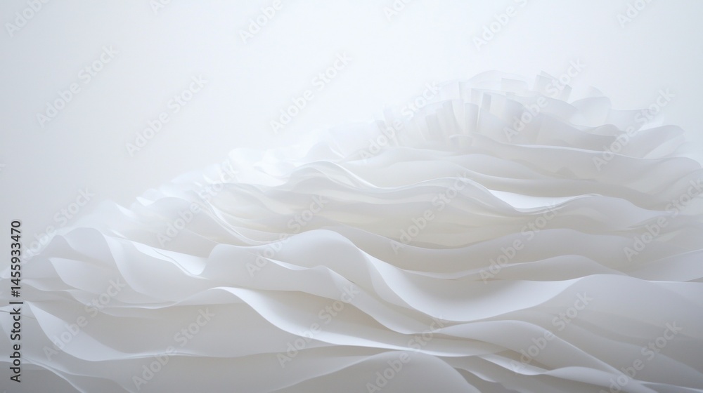 Poster a white, ruffled object with a pointed top.