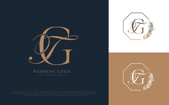 TG wedding concept monogram elegant and elegant logo