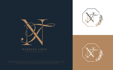 TN wedding concept monogram elegant and elegant logo