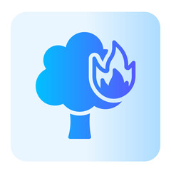 burning tree gradient icon