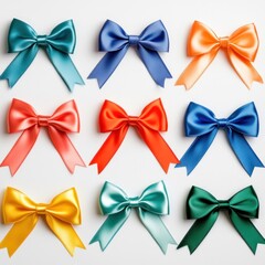 Colorful satin bows grid pattern vibrant gift decoration image