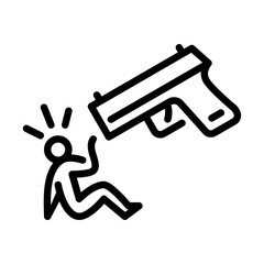 Obraz premium Violence outline icon. figure fear line art illustration.