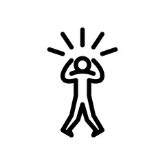 Fototapeta premium panic attack outline icon. figure stress line art illustration.