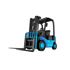 forklift realistic vector illustration isolated