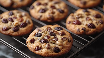 Raisins added to fruitcake cookies, providing a chewy and flavorful element to the spiced treats.