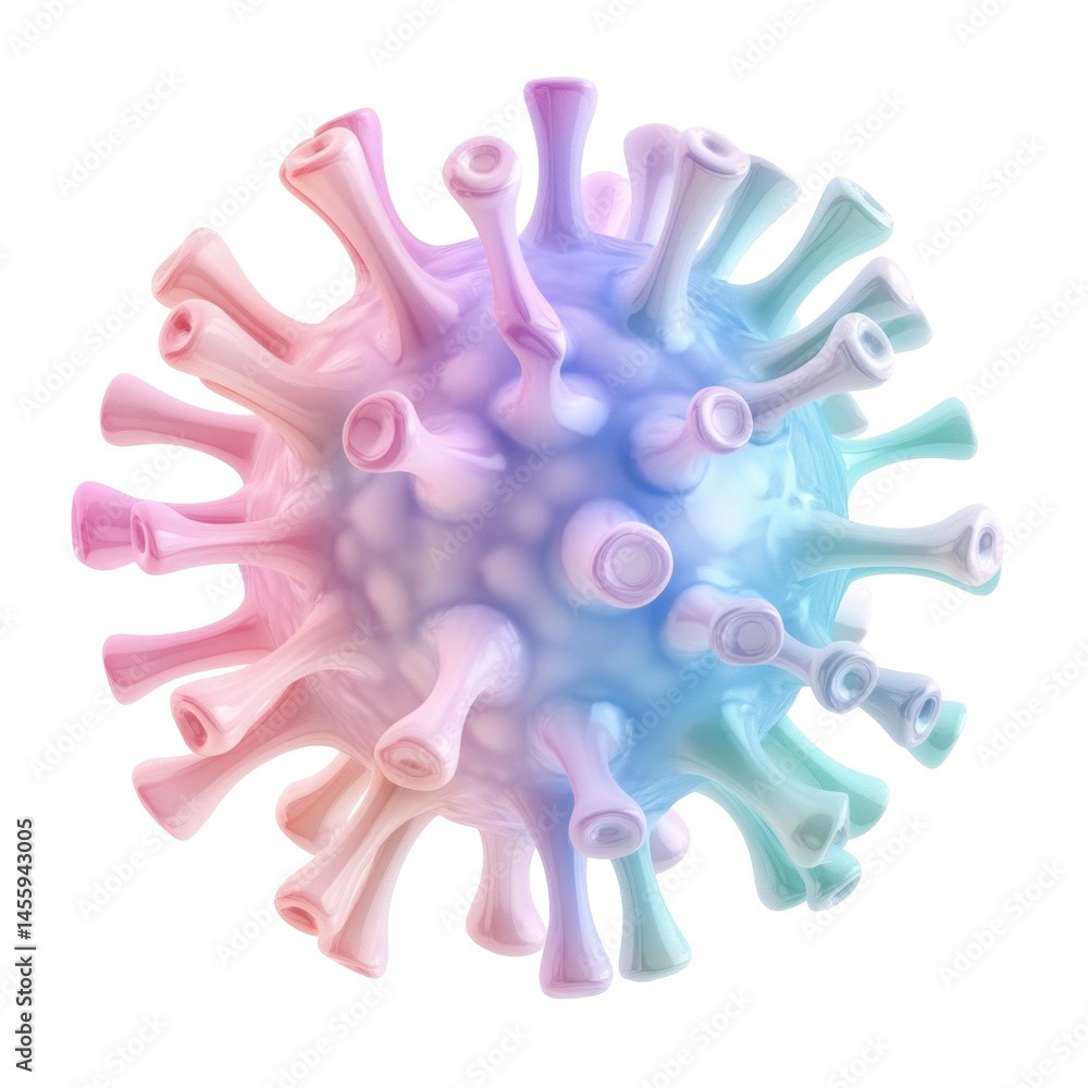 Aufkleber colorful illustration of a virus particle showcasing its unique structure and intricate features