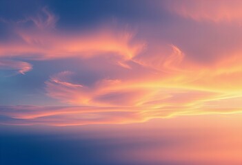 Sky with fluid sunset gradients.