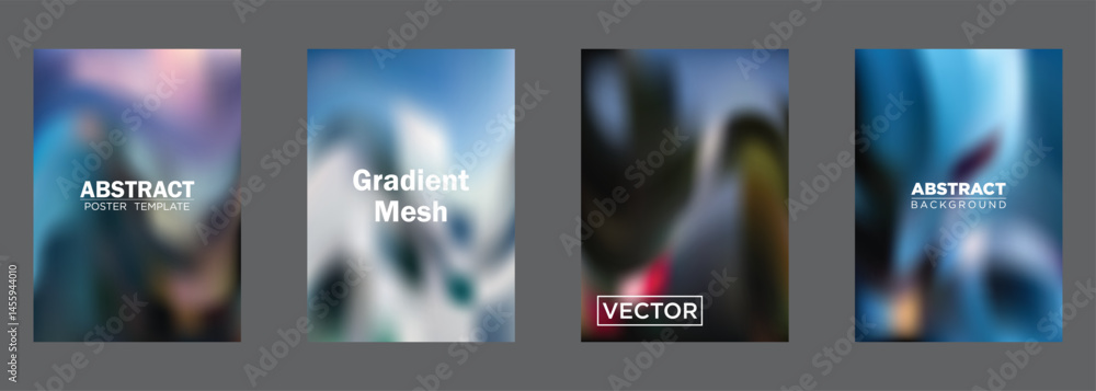 Poster abstract gradient mesh backgrounds vector poster templates