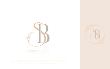 Letter SB elegant wedding monogram logo design