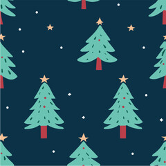 Vector of Christmas tree Seamless Patterns