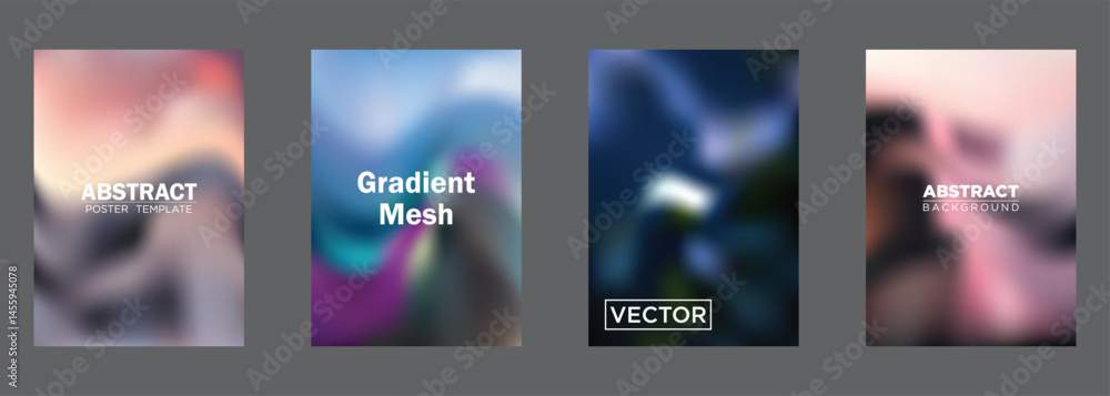 Poster abstract gradient mesh backgrounds vector poster templates
