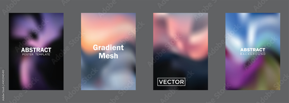 Poster abstract gradient mesh background poster templates vector designs