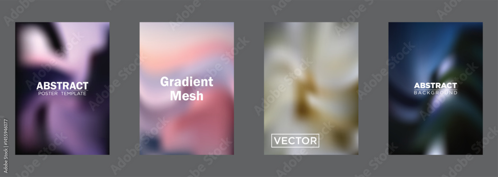 Poster abstract gradient mesh backgrounds vector poster templates