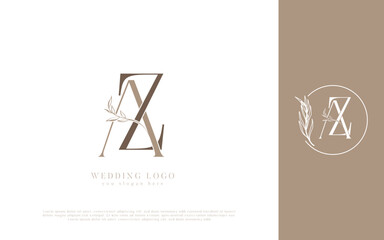 AZ initial monogram wedding logo