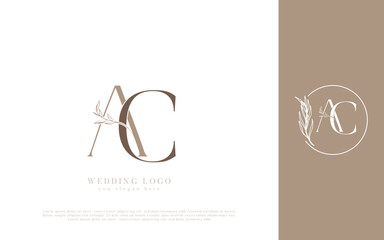 AC initial monogram wedding logo