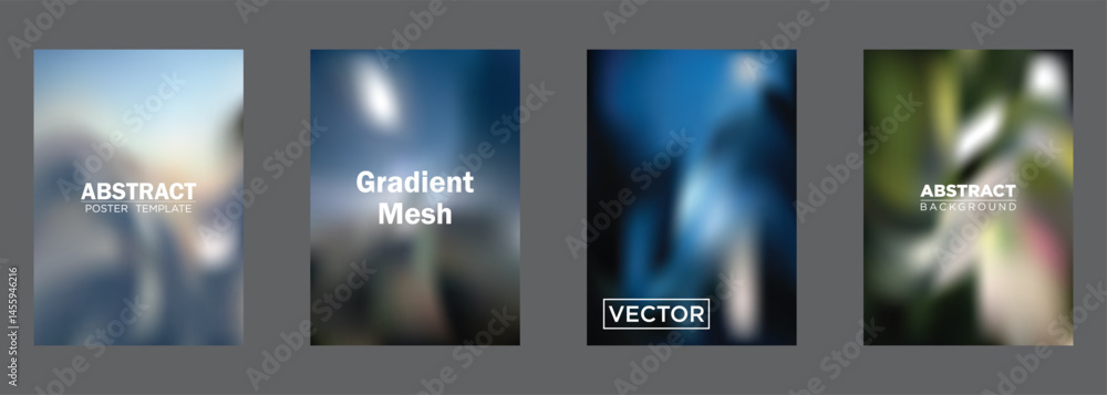Poster abstract gradient mesh backgrounds vector poster templates