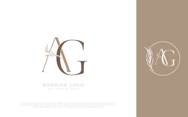 AG initial monogram wedding logo