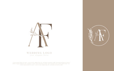 Naklejka premium AF initial monogram wedding logo