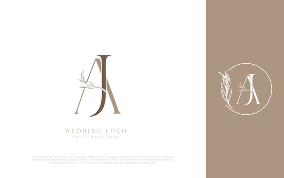 AJ initial monogram wedding logo