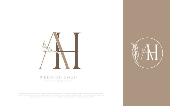 AH initial monogram wedding logo