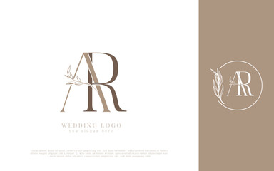 AR initial monogram wedding logo