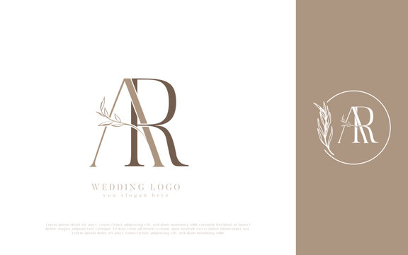 AR initial monogram wedding logo