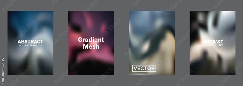 Poster abstract gradient mesh backgrounds vector poster templates