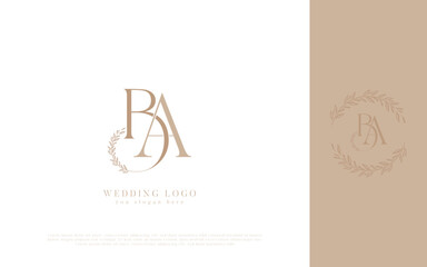 BA Abstract Letters Wedding Monogram Logo