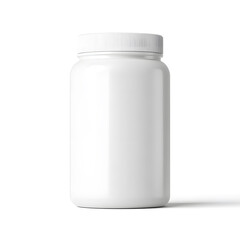 Whey protein and mass gain plastic jar, bottle packaging mockup 3d glossy plastic design. Fitness nutrition canister design template