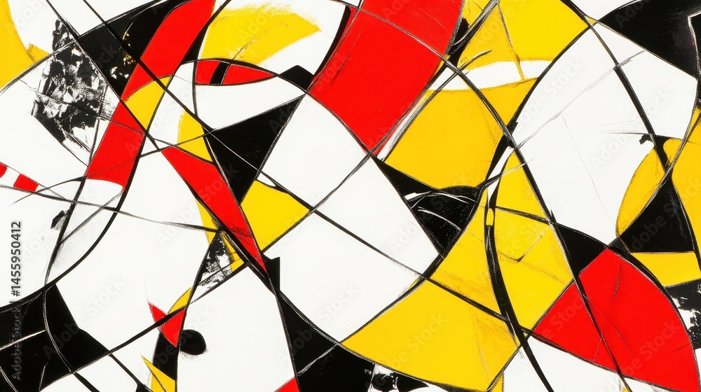 Aufkleber dynamic geometric abstraction with bold primary colors a vibrant and modern mosaic design for contem