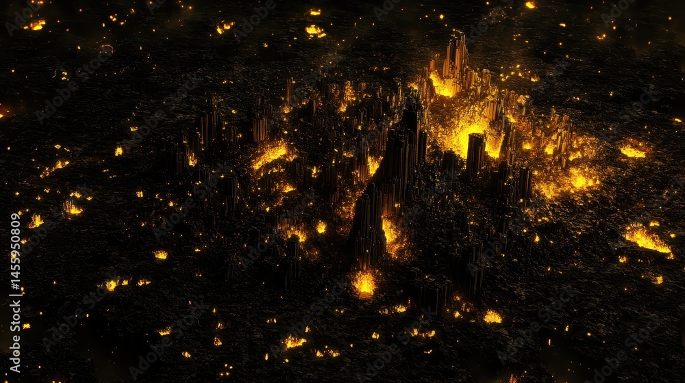 Aufkleber golden particle rain illuminating the deep background with a dreamy sparkle bringing magical and cap