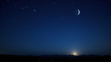 Moonlit Majesty: Tranquil Night Sky