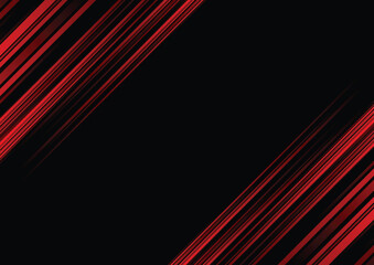 Abstract red line and black background for business card, cover, banner, flyer. Vector illustration