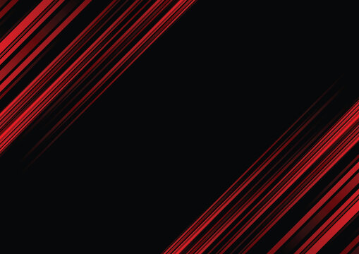 Abstract red line and black background for business card, cover, banner, flyer. Vector illustration