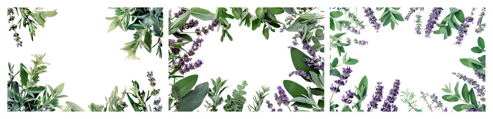 Fototapeta premium PNG Floral text with green leaves, element set on transparent background