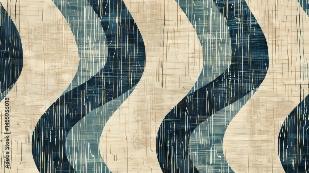 Poster the texture of the lines adds depth and character to the overall pattern, which has a retro, handcra