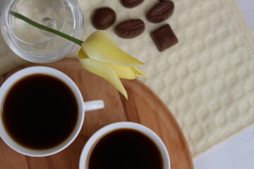 A tulip on a spring morning will be a wonderful compliment, and a cup of coffee for breakfast will...